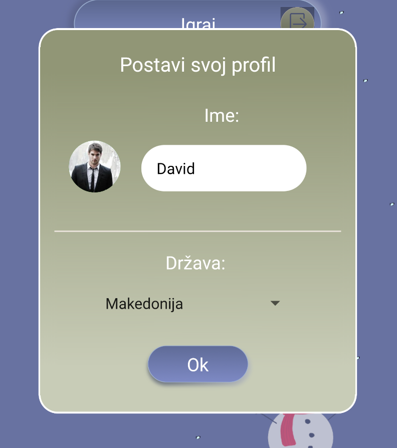 Nova verzija ekrana za postavljanje inicijalnog profila podržava i profilnu sliku i pojavljuje se pre tutorijala (umesto posle njega, kao dosad)
